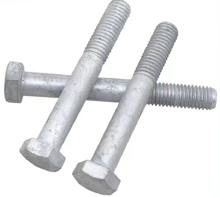 comprar Hilo parcial galvanizado del perno de máquina de la cabeza de hex. de la inmersión caliente para la cerca Power Tower de la carretera online manufacture