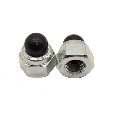 comprar Nueces hexagonales con cabeza de tapa de nylon negro Hexagonal con cúpula de nuez DIN986 Material de inserción de plástico de nuez de aguja grado 8.8 online manufacture