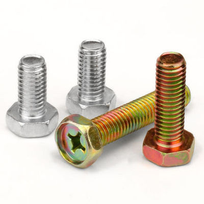 comprar Acero galvanizado de carbono M4-M8 Con enchufe cruzado, pernos de cabeza hexadecimal con hendidura GB29.2 hilo UNC Fabricación en línea