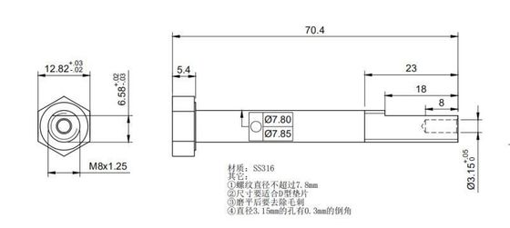 comprar Perno parcial de la cabeza de hex. del hilo SS316 para la caña de pescar del mar online manufacture