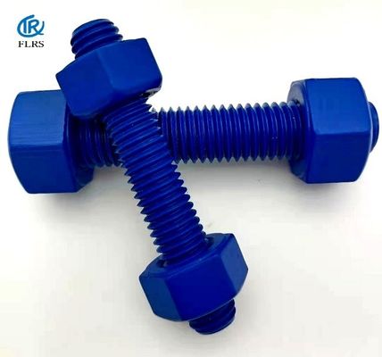 comprar El perno prisionero de acero revestido del politetrafluoetileno emperna el perno roscado terminado doble de PTFE con las nueces online manufacture