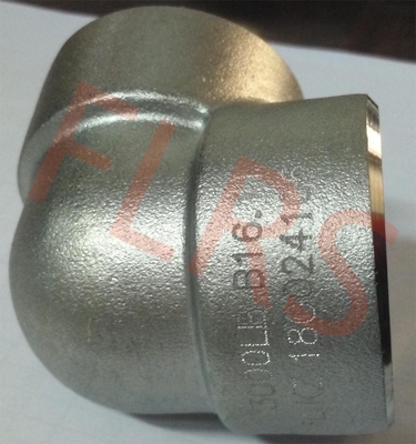 ASME B16.11 forjó las colocaciones de soldadura del zócalo clasifica 3000 el codo A182 F316L de 90 grados