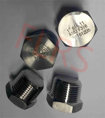 Colocación inoxidable roscada A182 F316 ASME B16.11 de la tubería de acero del enchufe principal del hexágono