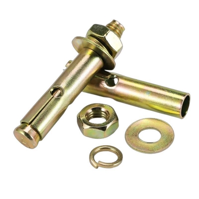 Acero al carbono colorido zincado con manga de expansión de anclaje perno con agujero C / W Hex Nut & Wahser