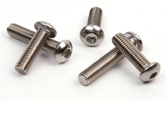 Válvula de cabeza de botón redonda de conexión hexagonal SS con hilo grueso métrico ISO 7380/ASME/ANSI B 18.3.4M