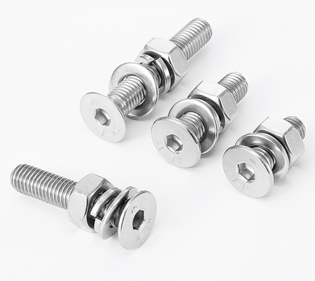 Hex Socket DIN7991/GB70.3 Contra cabeza de máquina de tornillo con hex nuez de lavadora plana y los conjuntos de lavadora de resorte superficie plana