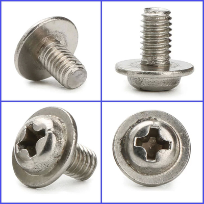 Tamaño M3-M8 Tornos PWM de acero inoxidable DIN967 Tornos de cabeza de panelas en relieve cruzado con cuello - Clase de producto A