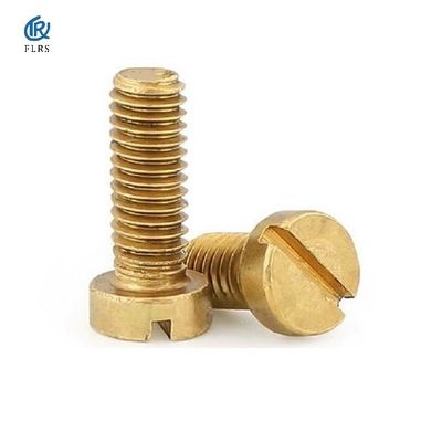 Tornillo mecánico ranurado de cobre amarillo de la cabeza del casquillo/alrededor del tornillo de máquina ranurada principal